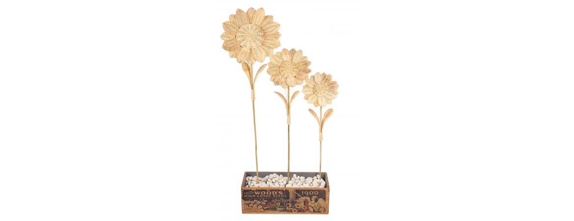 Sunflower Set of 3 with Bamboo Stick